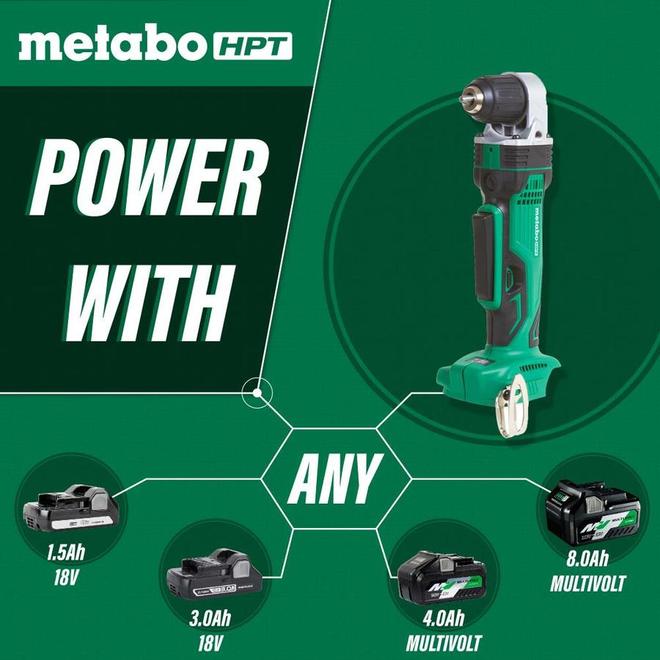 Metabo HPT 18V Cordless Li-Ion 3/8" Angle Drill (Bare Tool)