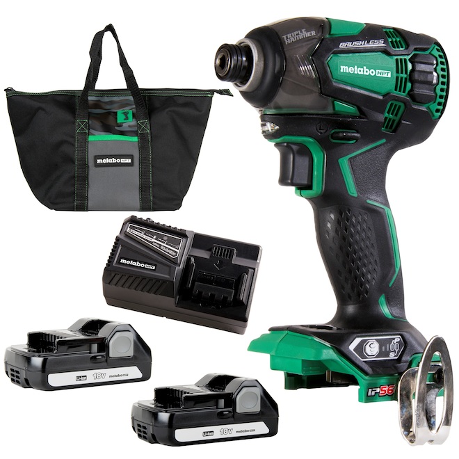 Metabo HPT 18V Variable Speed Brushless Cordless Impact Driver (2-Battery)