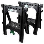 Metabo HPT Set of 2 Folding Sawhorses 32-in x 27-in with Shelf