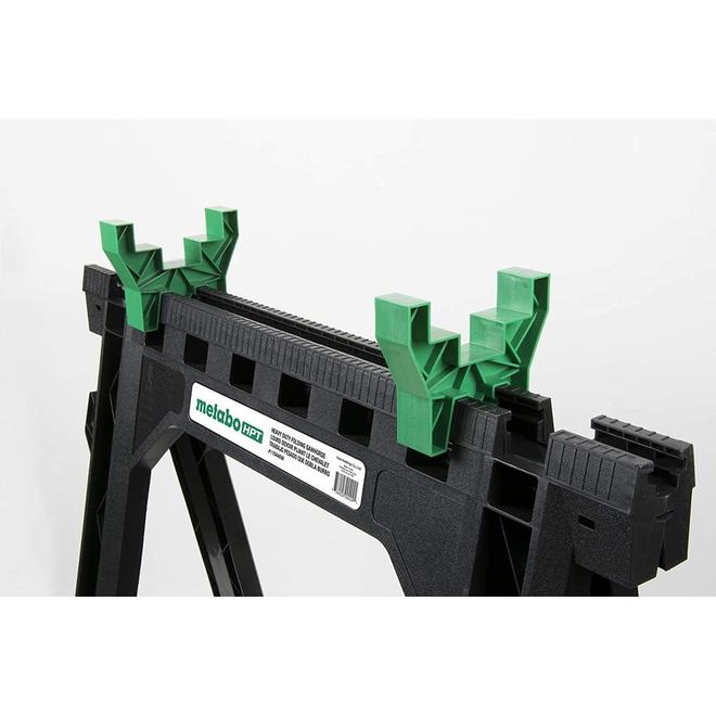 Metabo HPT 2-Pack 32-in x 27-in Folding Plastic Saw Horse with Shelf