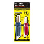 Picquic Sixpac Plus 7-in-1 Multi-bit Screwdriver Kit - Red/Blue Handle - Aircraft Alloy Shank - Magnetic