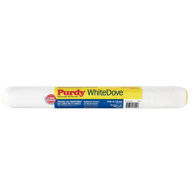 Manchon de rechange non pelucheux 18 po White Dove Purdy, 1/2 po, blanc