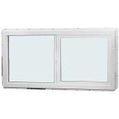Fenêtre coulissante horizontale à double vitrage All Weather Windows, blanc, PVC, 29,5 po l. x 29,5 po H.