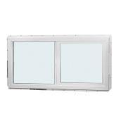 All Weather Windows 35 3/8-in W x 15 3/4-in H White PVC Horizontal Dual-Pane Sliding Window