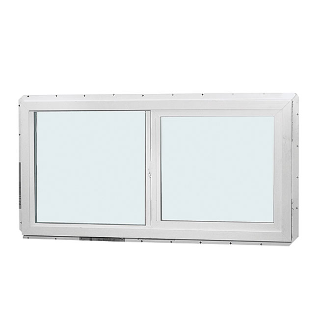 Fenêtre coulissante horizontale à double vitrage All Weather Windows, blanc, PVC, 35 3/8 po l. x 35 3/8 po H.