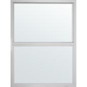 Fenêtre à guillotine à double vitrage avec cadre en PVC blanc All Weather Windows 24 po l. x 48 po H.