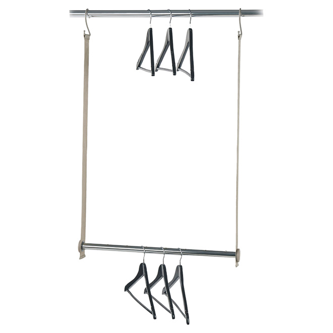 ClosetMaid NeatFreak Closet Hanging Bar - Expandable - Silver Finish - 24-in to 42-in L