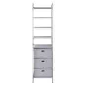 Neatfreak Versa System 4 Shelves and 3 Drawers Tower- Steel Frame - Alloy Grey - 18-in W x 16-in D x 70 1/2-in H
