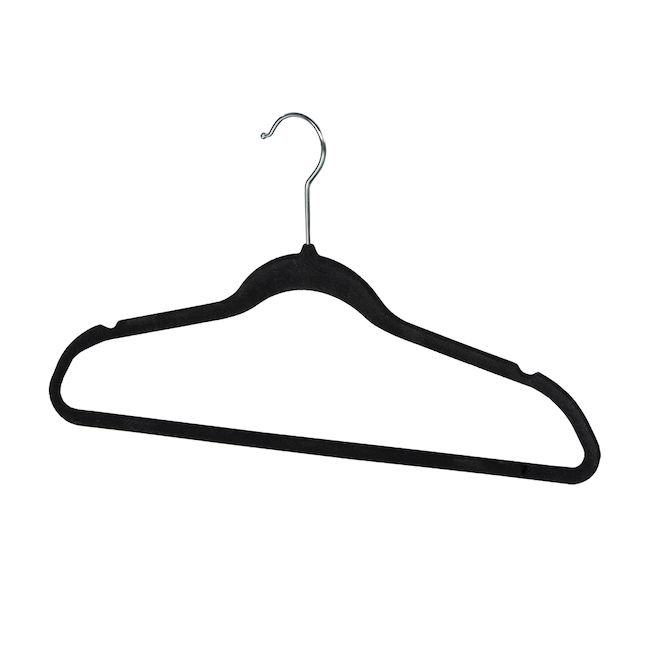 neatfreak Ultra-Slim Non-Slip Black Felt Hangers - 10-Pack
