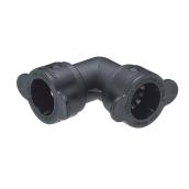 Raccord en coude pour tuyau d'irrigation, ABS, 1/2", noir