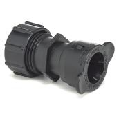 Raccord d'extrémité Drip-Lock pour boyau, ABS, 1/2", noir