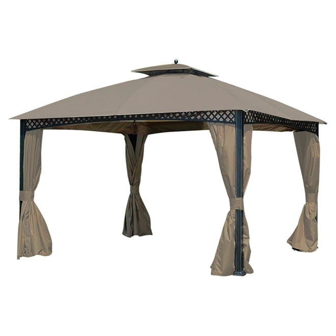 Image of Uberhaus | Sun Shelter With Dome - Steel And Polyester - 10-Ft X 12-Ft - Dark Brown | Rona