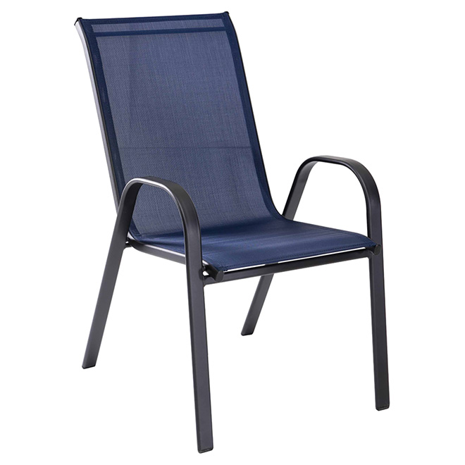 Uberhaus Stackable Patio Dining Chair Curved Armrests Blue Rona - Stackable Patio Furniture Canada