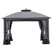 Style Selections 10 x 12-ft Black and Grey Soft-Top Gazebo