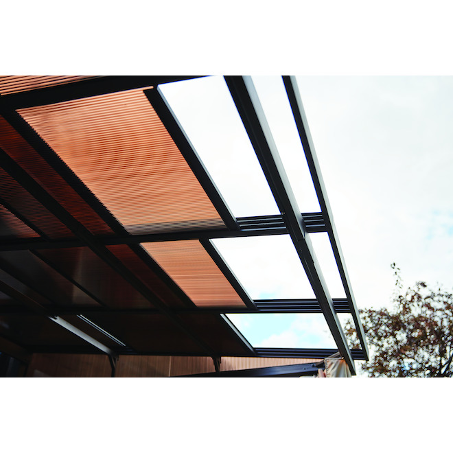 Abri de jardin à toit coulissant par Allen + Roth, 10 pi x 12 pi, brun et taupe