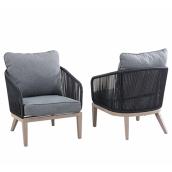 Allen + Roth Marina Patio Chairs - Grey - Set of 2