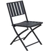 Landon & Co. Black Polystyrene Slat Folding Patio Chair