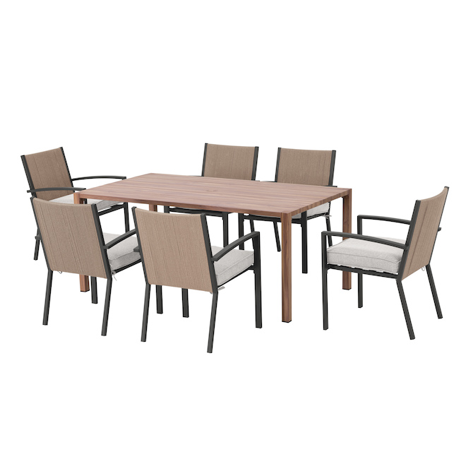 LANDON&CO Landon Austin Dinner Set in Dark Walnut 7-Piece