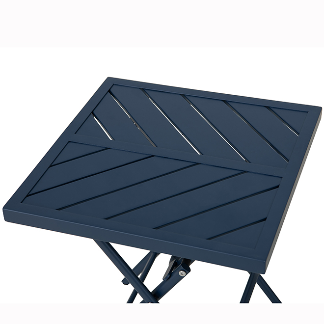 Landon & Co. Foldable Bistro Table in Steel 15.75 x 15.75 x 17.72-in - Blue