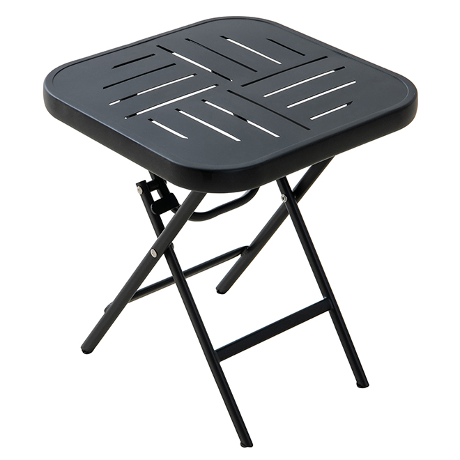 Landon & Co. Folding Bistro Table in Steel 15.5 x 17.7-in - Black