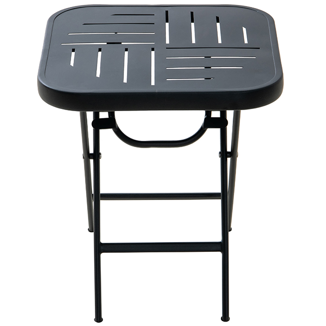 Landon & Co. Folding Bistro Table in Steel 15.5 x 17.7-in - Black
