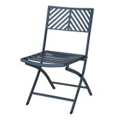 Landon & Co. Folding Chair in Metal 23.6 x 18.5 x 33-in - Blue