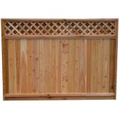 Dick's Lumber Fence with Solid Lattice Top - Cedar - Rot Resistant - 8 ft W x 5 ft H