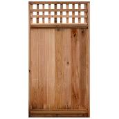 Dick's Lumber Gate with Square Lattice - Cedar - Pre-assembled - 6 ft H x 3 ft W x 2-in T