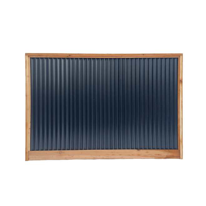 FraserView Cedar Fence Panel in Wood and Metal 6 x 8-ft - Black