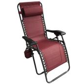 Chaise longue de patio inclinable pour relaxer, rouge