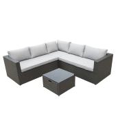 Patio Sectional Seating Set - Verona - Brown/Grey - 5 Places