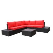 Ensemble conversation pour patio Shanghai, rouge, 5 places