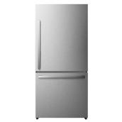 Hisense 17-cu. ft. 31-in Counter-Depth Bottom Freezer Refrigerator Titanium