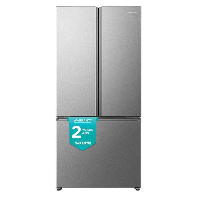 Réfrigérateur 2 portes Hisense profondeur comptoir 22,1 pi³ machine à glace acier inoxydable antiempreinte Energy Star