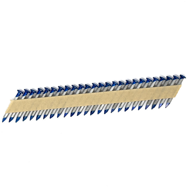 Clous en bande 31° Bissett galvanisés avec tige lisse 1 1/2 po x 0,148, boîte de 3000