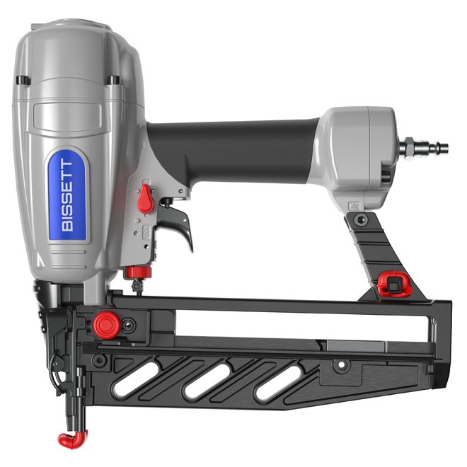 Cloueuse de finition droite Bissette pneumatique 2 1/2 po, calibre 16