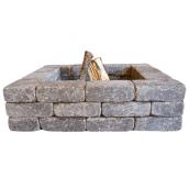 Quarry Stone Fire Pit 44 x 44-in Charcoal Concrete Stone Fireplace