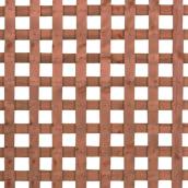 Suntrellis 4-ft x 8-ft Brown Square Wood Lattice with 1.75-in Openings