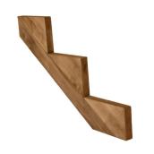 Treated Wood 3-Step Stair Stringer - 2" x 12" - Brown