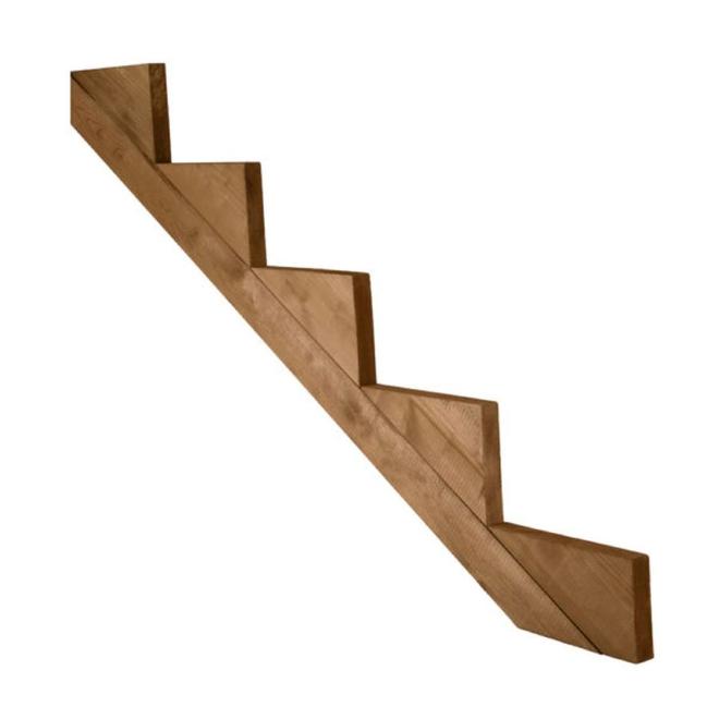 Treated Wood 5-Step Stair Stringer - 2" x 12" - Brown