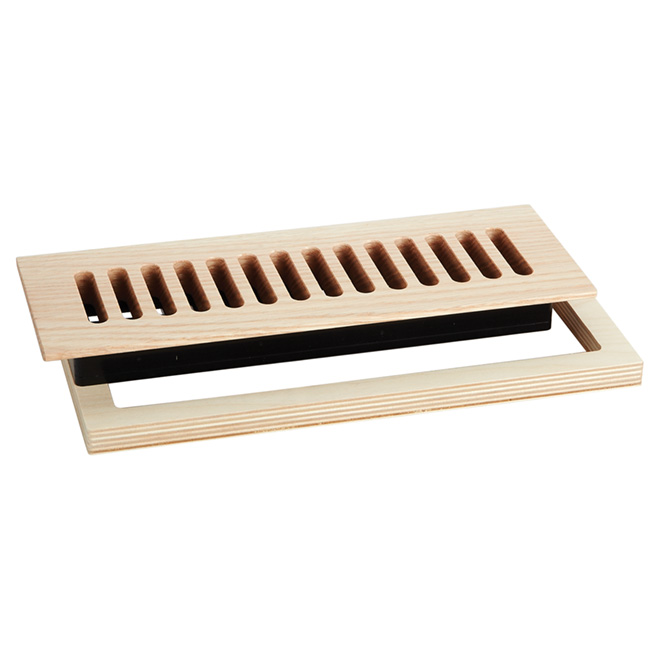 Legacy Wood Flushmount Floor Register - Natural Oak - Unfinished - 3-in W x 10-in L