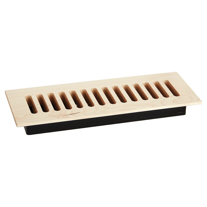 Legacy Wood Topmount Floor Register - Natural Maple - Plastic Snap-On Damper - 3-in W x 10-in L