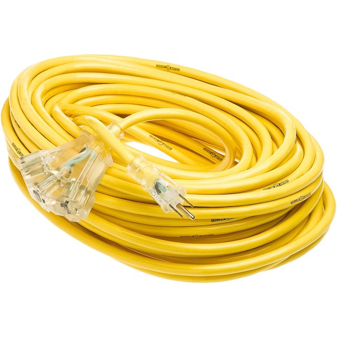 Image of 12/3 Extension Cord - Yellow Jacket - Triple Outlet - 30 m 52820