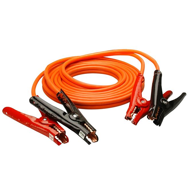 Câbles de démarrage robustes avec pinces, orange, 350 A, 16 pi de long