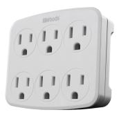 Woods - Wall Outlet - 6 outlets - Plastic - 120 V - White