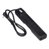 6-Outlet Power Bar with Surge Protection - Black