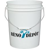 Réno-Dépôt 18.9-L All-Purpose White High-Density Polyethylene Round Pail