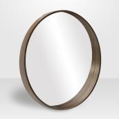 Miroir rond Avalon, Vanilla Moulding, 24 po x 24 po x 2,85 po, Noyer