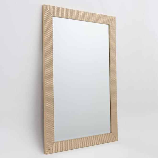 Maxwell  41-in x 29-in Rectangle Satin Gold Vanity Wall Mirror