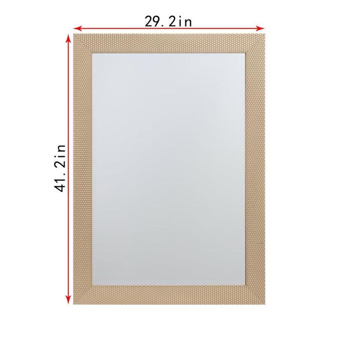 Maxwell  41-in x 29-in Rectangle Satin Gold Vanity Wall Mirror